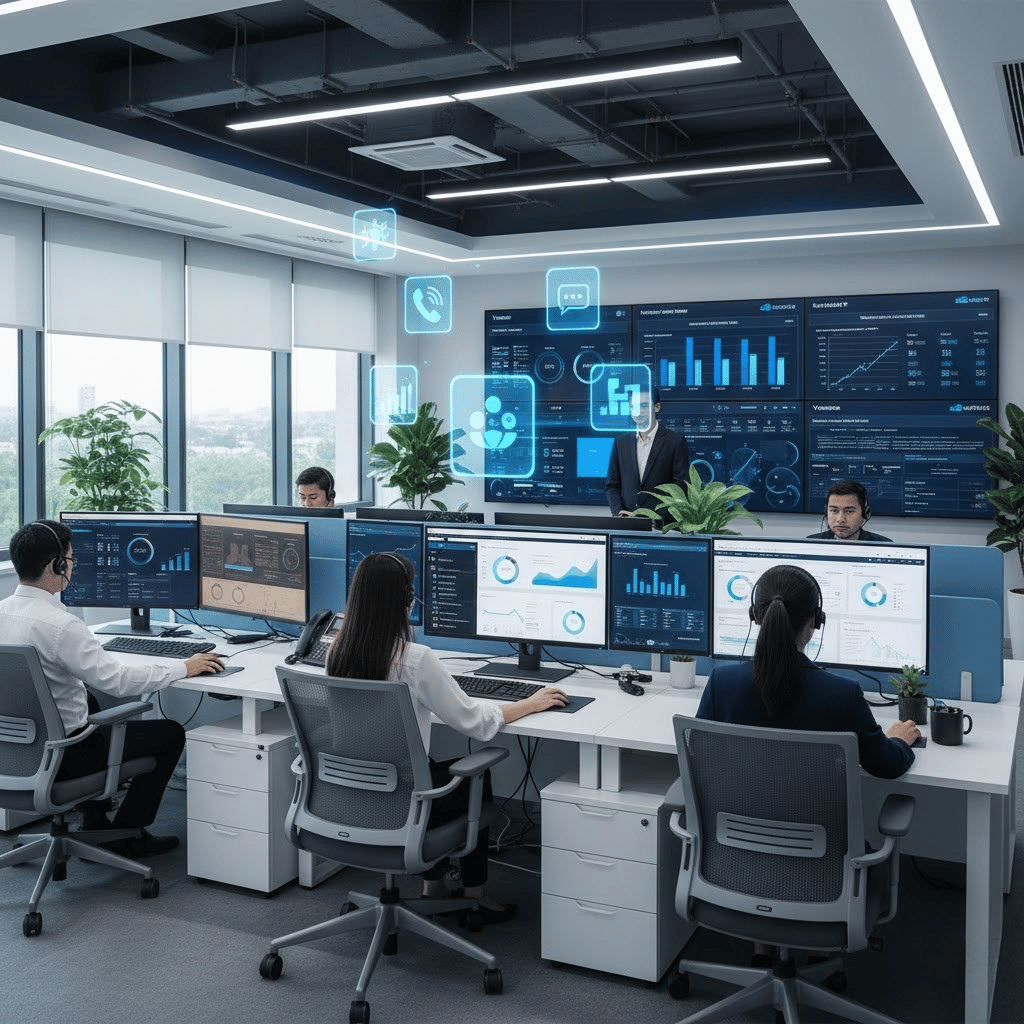 AlienCloud SCALE Cloud PBX operator panel and call center dashboard