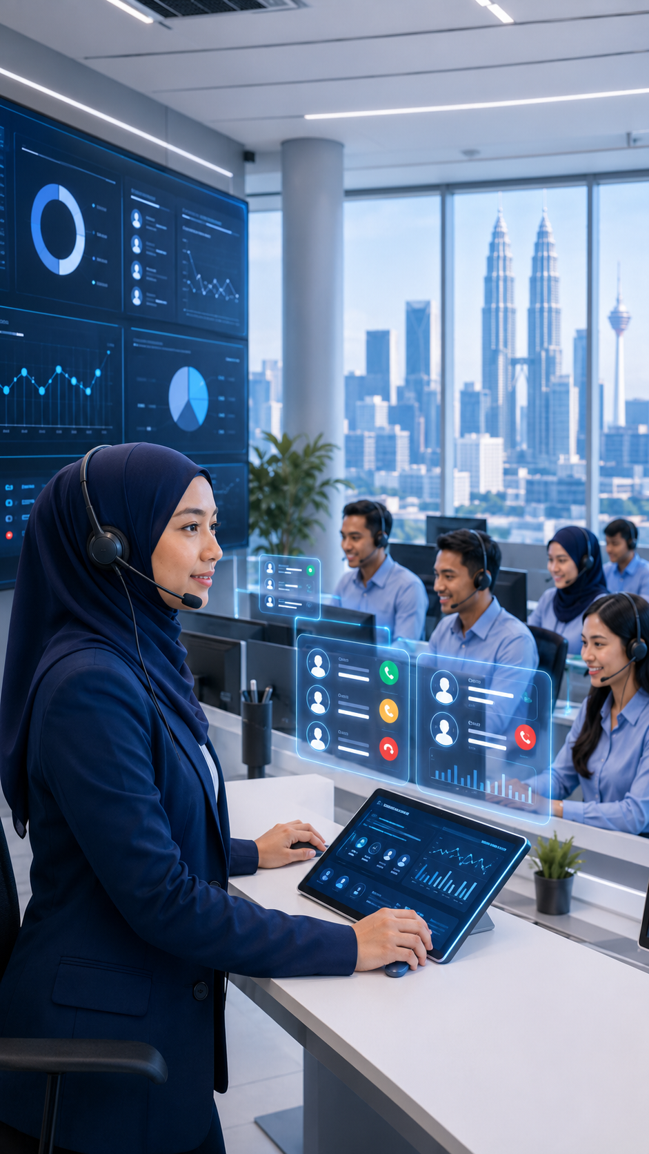 Malaysian Busy Sales and Service Teams phone system without an on-site PBX server